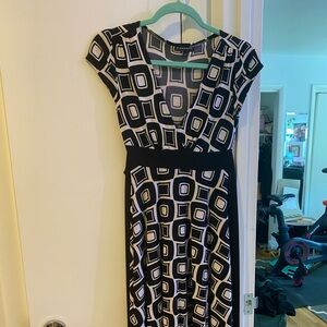 Black and white abstract dress
